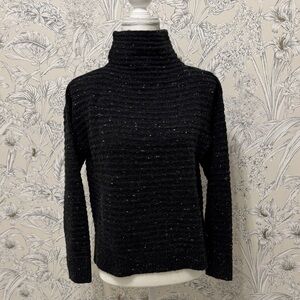 Madewell Speckled Black Turtleneck Sweater Size Small